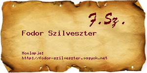 Fodor Szilveszter névjegykártya